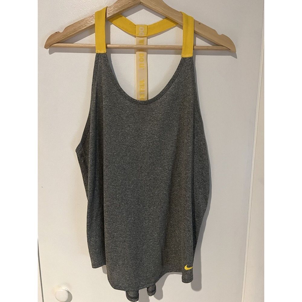 Nike Gray and Yellow Tank Top